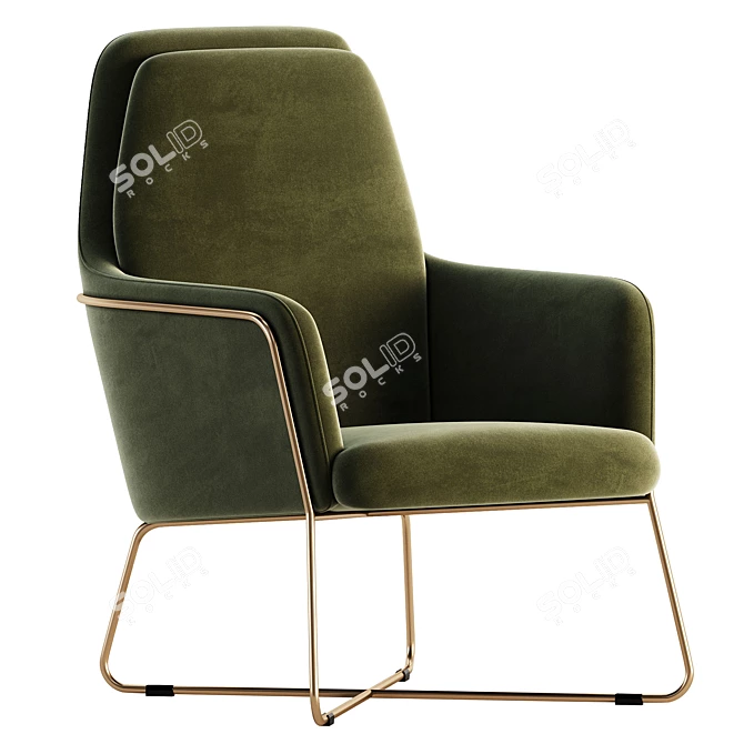 Contemporary Jamie Lounge Chair 3D model image 4