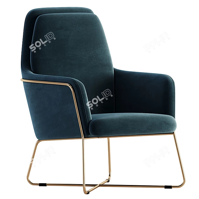 Contemporary Jamie Lounge Chair 3D model image 5