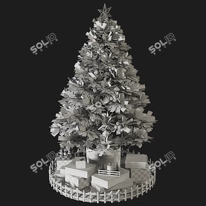 Festive Christmas Tree Decor Kit 3D model image 5