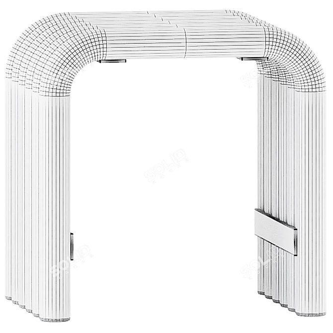 Sleek Nokk Table Stool Set 3D model image 5