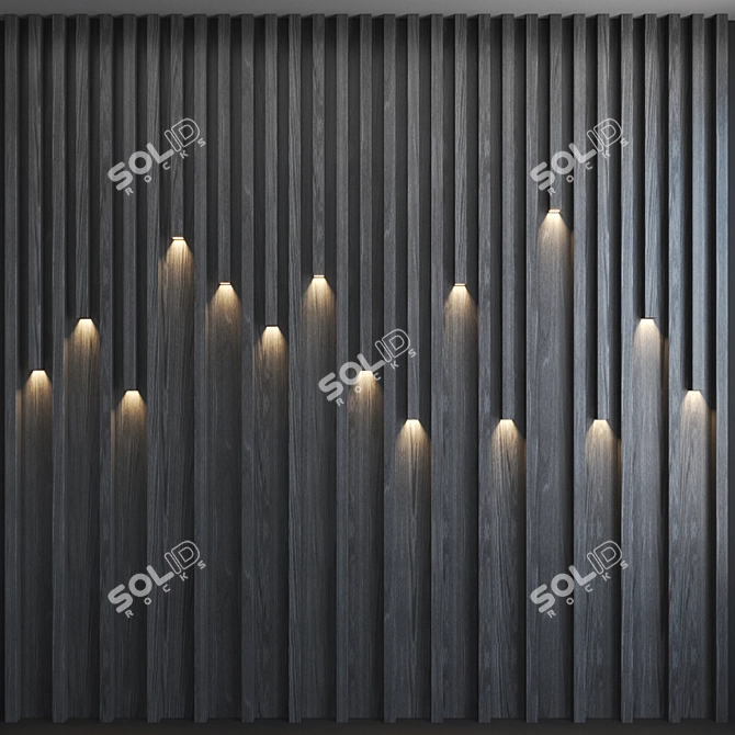 Pine Fluted 3D Panel Light 3D model image 2