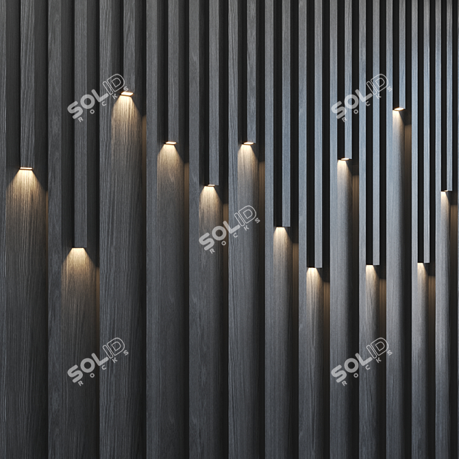 Pine Fluted 3D Panel Light 3D model image 3