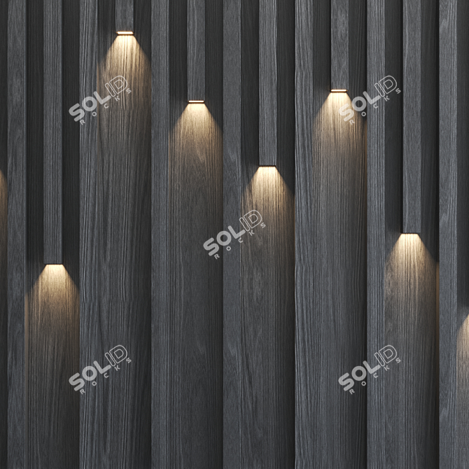 Pine Fluted 3D Panel Light 3D model image 4