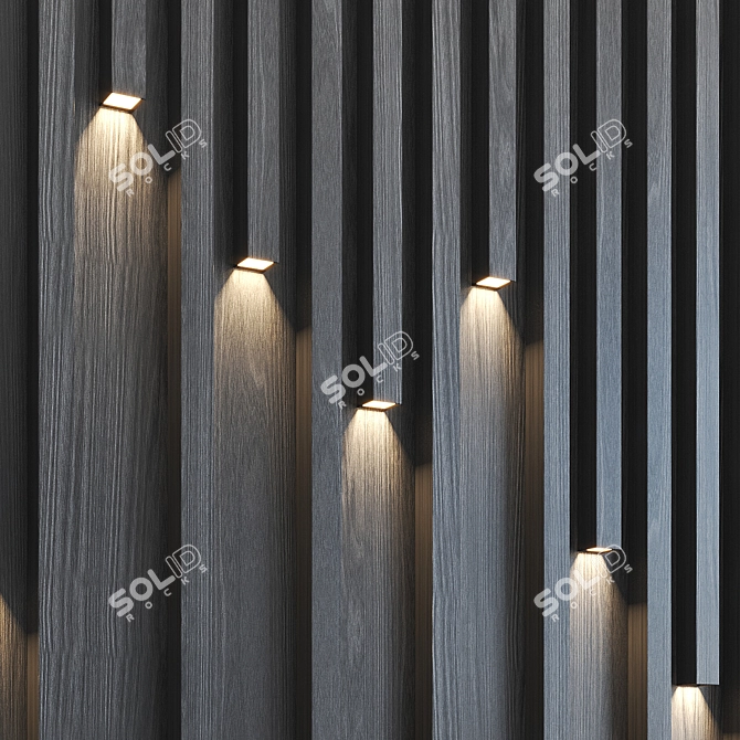 Pine Fluted 3D Panel Light 3D model image 5