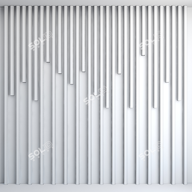 Pine Fluted 3D Panel Light 3D model image 6