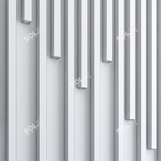 Pine Fluted 3D Panel Light 3D model image 7