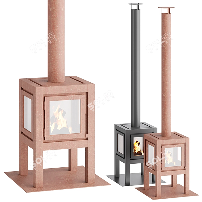 Modern Wall Fireplace | Quaruba 3D model image 1