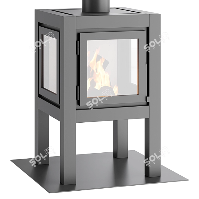 Modern Wall Fireplace | Quaruba 3D model image 2