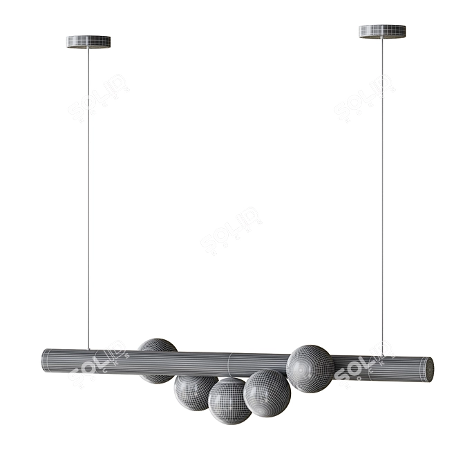 Tram Glass Globe Pendant Light 3D model image 3