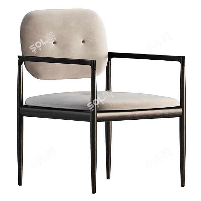 Minotti Yoko Chair: Modern Elegance 3D model image 2