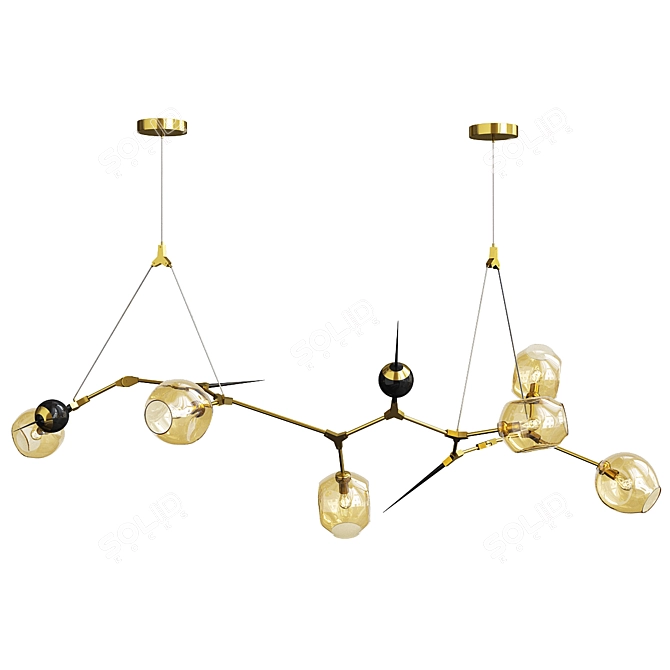 Thorned Bubble Chandelier 3D Model 3D model image 1