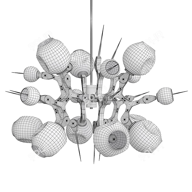 Vibrant Bang Multi-Color Chandelier 3D model image 2