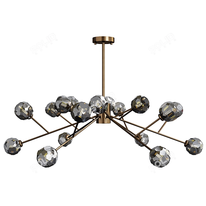 Smoky Crystal Sphere Pendant Light 3D model image 1