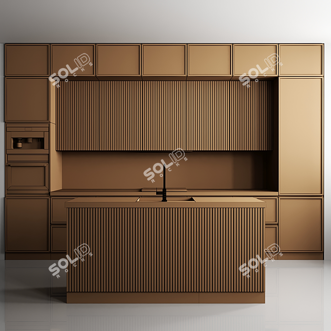 Modular Kitchen 3D Models Bundle 3D model image 4