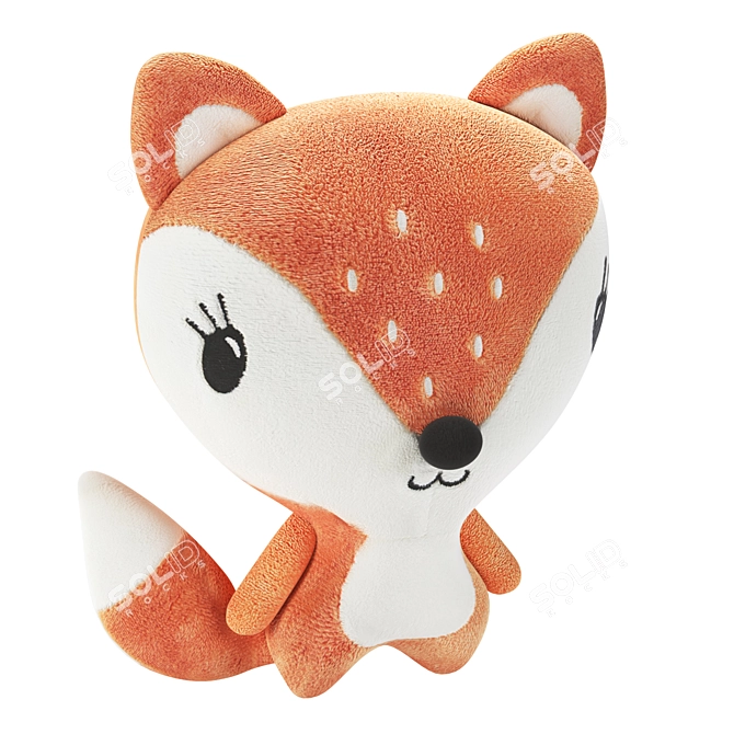 Cozy Orange Fox Soft Toy 3D model image 2