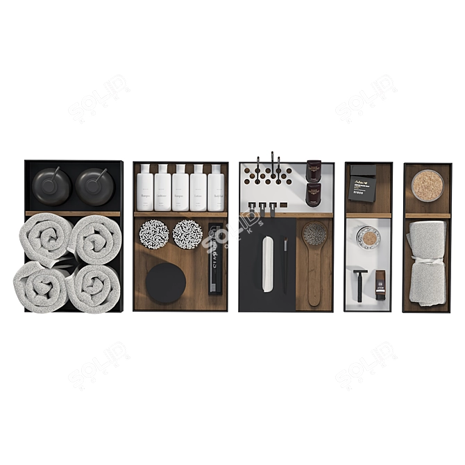 Elegant Bathroom Decor Set 3D model image 3