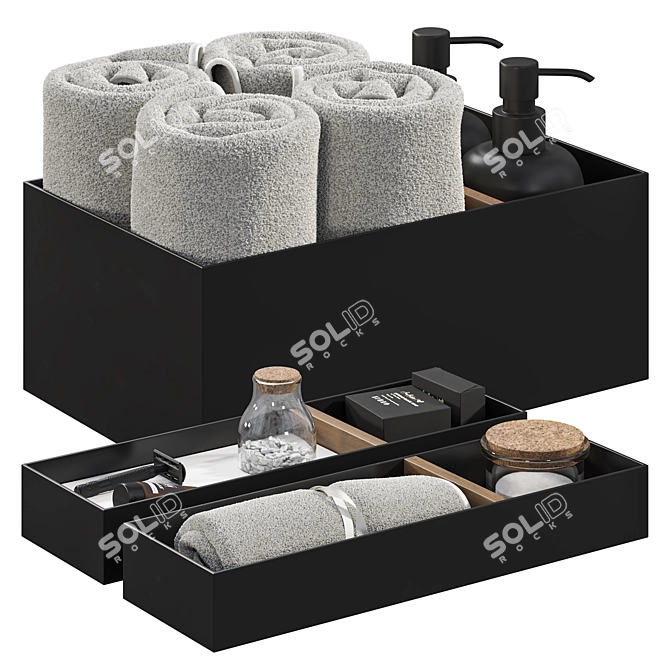 Elegant Bathroom Decor Set 3D model image 4