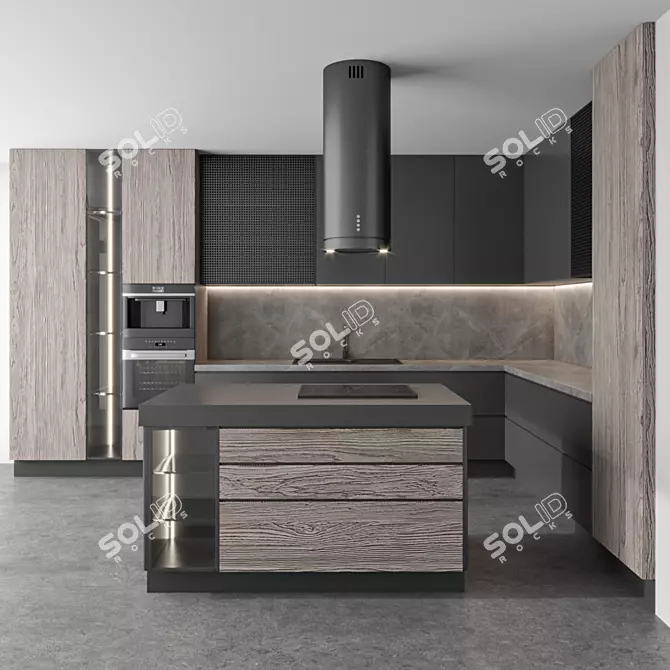  3ds Max 2017 Kitchen Scene 3D model image 1