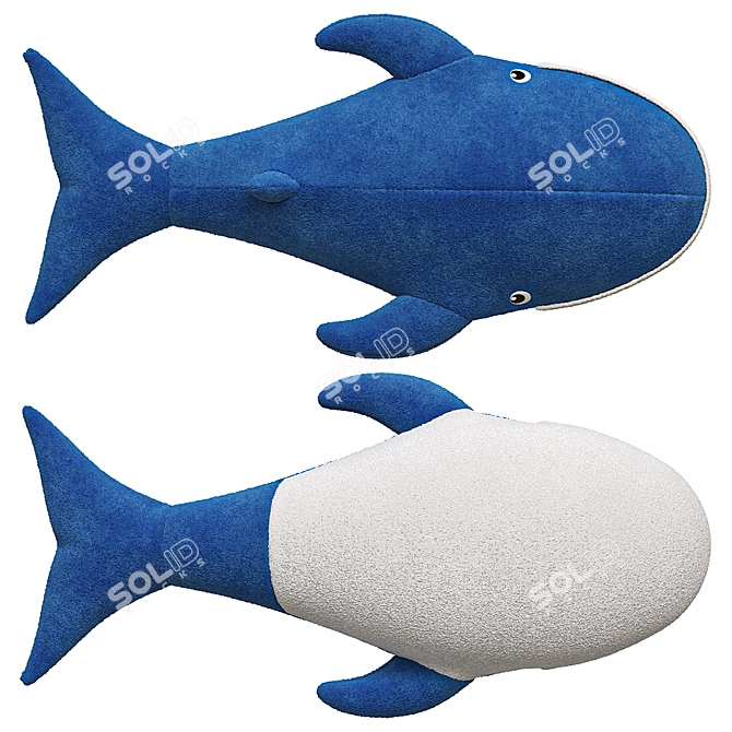 IKEA BLAVINGAD Blue Whale Plush 3D model image 2