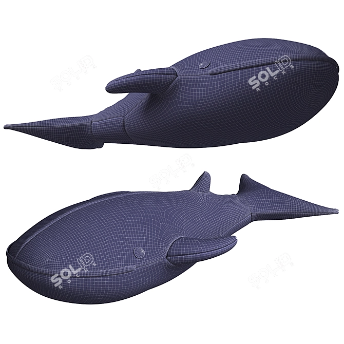 IKEA BLAVINGAD Blue Whale Plush 3D model image 4