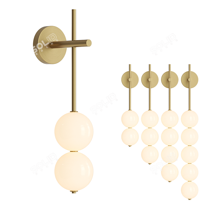 Title: Glass Globe Wall Lamp	Collection 3D model image 1