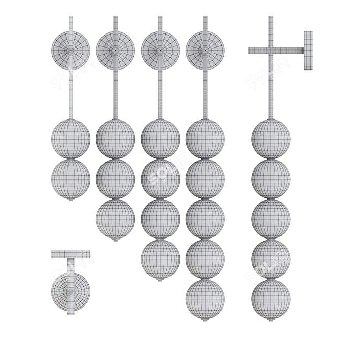 Title: Glass Globe Wall Lamp	Collection 3D model image 3