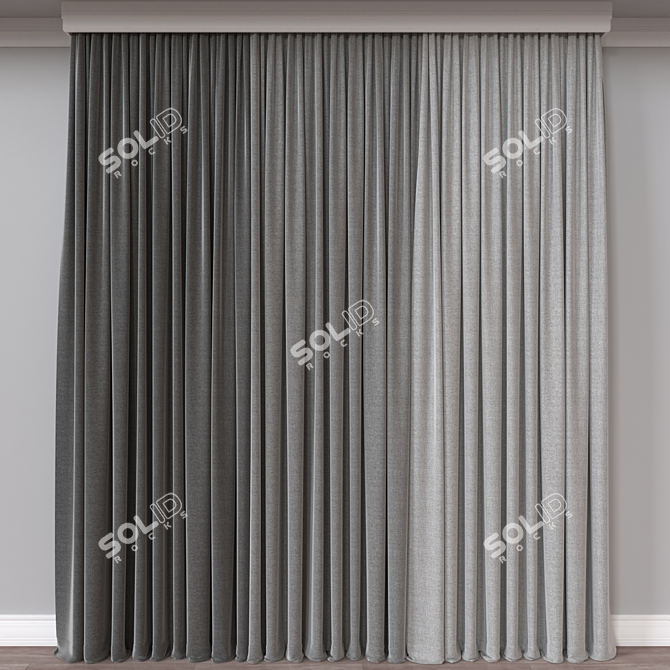 Versatile 3D Curtain Model - Fbx, Obj - 51K Polys 3D model image 1