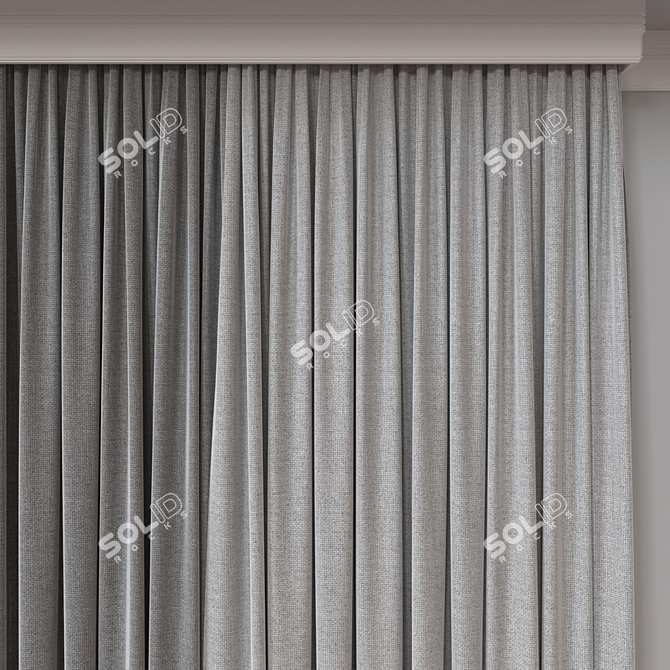 Versatile 3D Curtain Model - Fbx, Obj - 51K Polys 3D model image 2