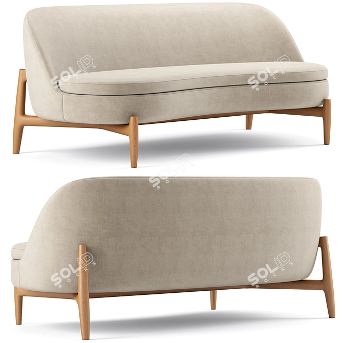 Luxury Sendai Sofa 3D Model 3D model image 1