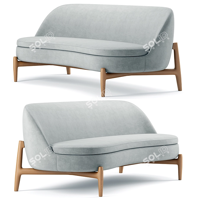 Luxury Sendai Sofa 3D Model 3D model image 2