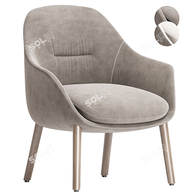 Luxury PARLA REMUS Armchair Set 3D model image 2