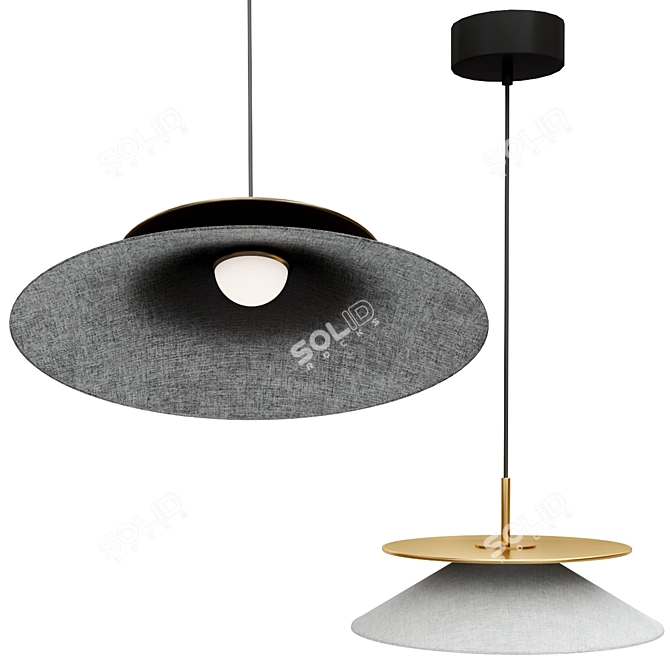 Italian Metal Asia LED Pendant 3D model image 2