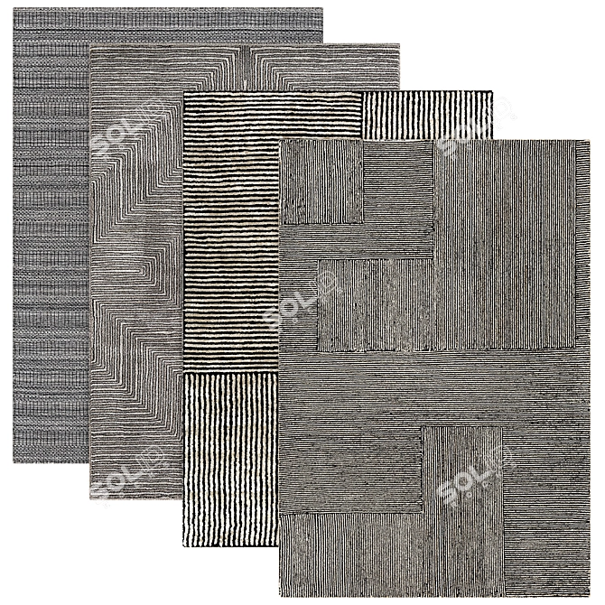 Modern Carpets Set for 3D 3D model image 1