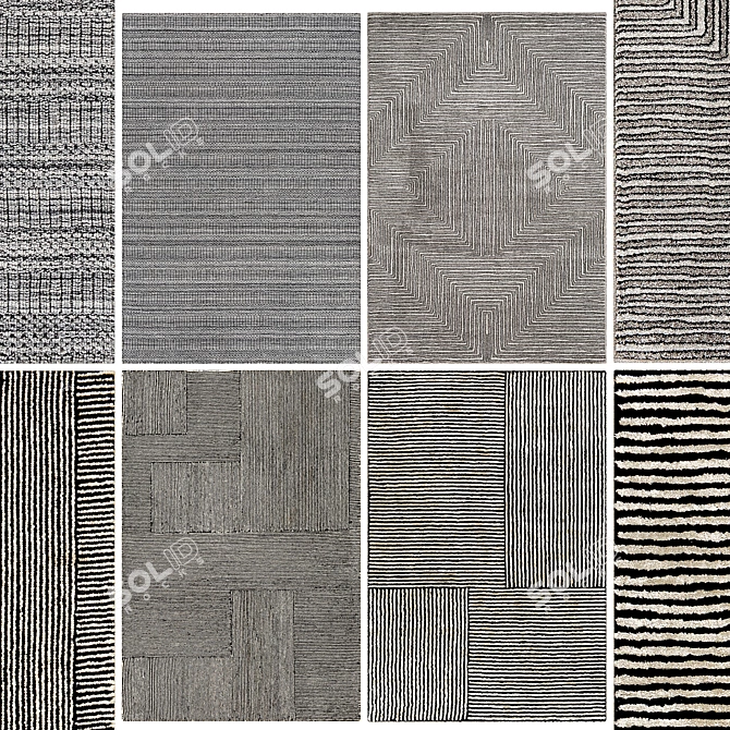 Modern Carpets Set for 3D 3D model image 2