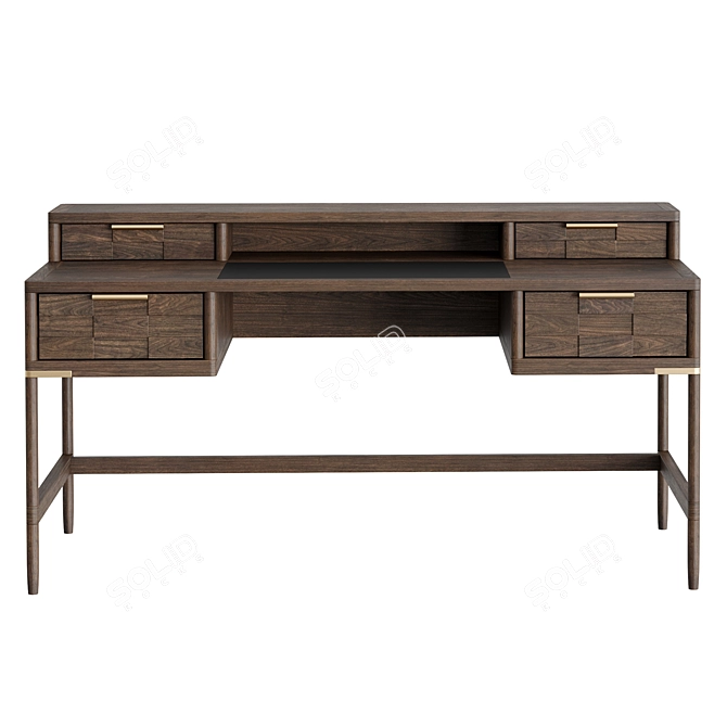 Oak Texture Writing Desk 3D model image 4