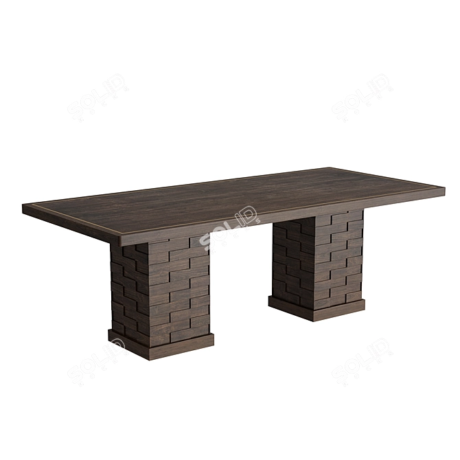 Oak Textures Dining Table 3D model image 2