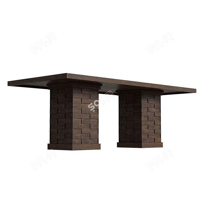Oak Textures Dining Table 3D model image 3