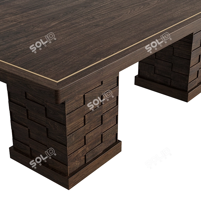 Oak Textures Dining Table 3D model image 4