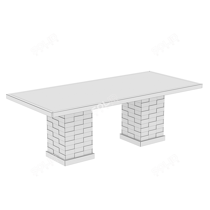 Oak Textures Dining Table 3D model image 5