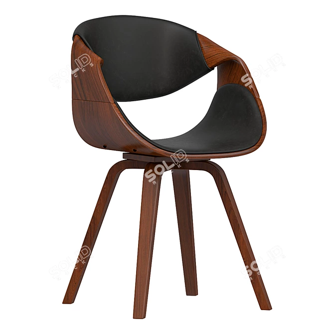 Black Wooden Richman M Chair 3D model image 1