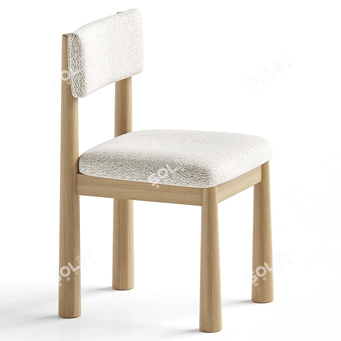 Sleek Modern Dining Chair 3D model image 2