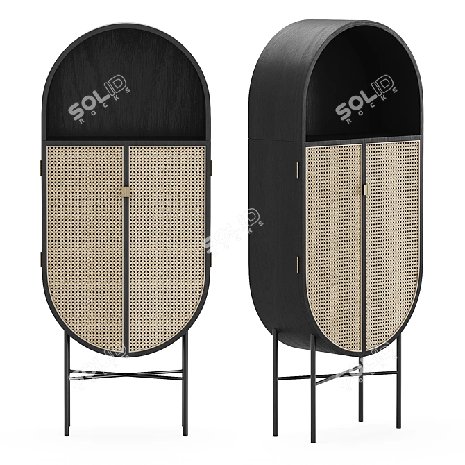 Retro Oval Cabinet by HK Living 3D model image 1