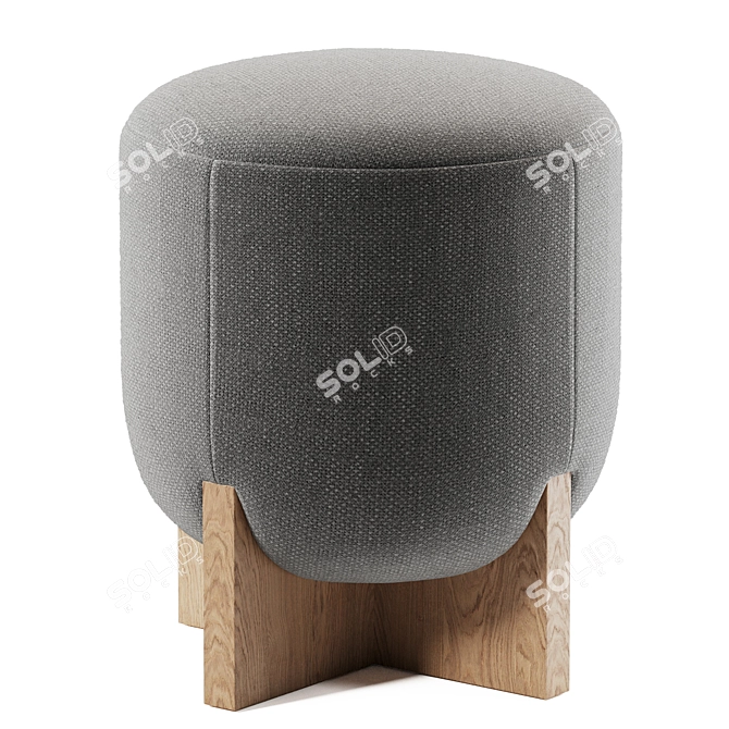 Corona Legacy Ottoman with Wooden Legs 3D model image 3