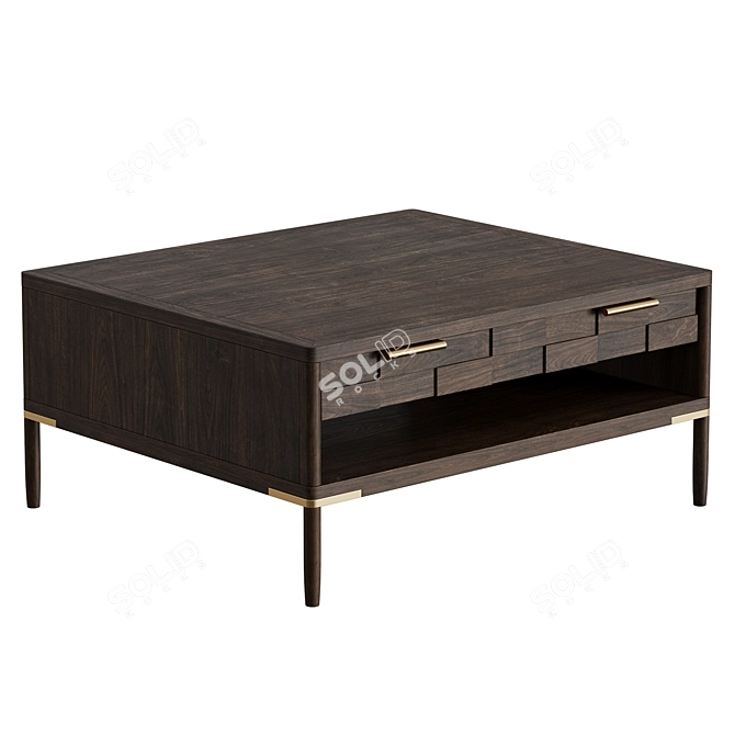 Textures Coffee Table with Drawers 3D model image 3