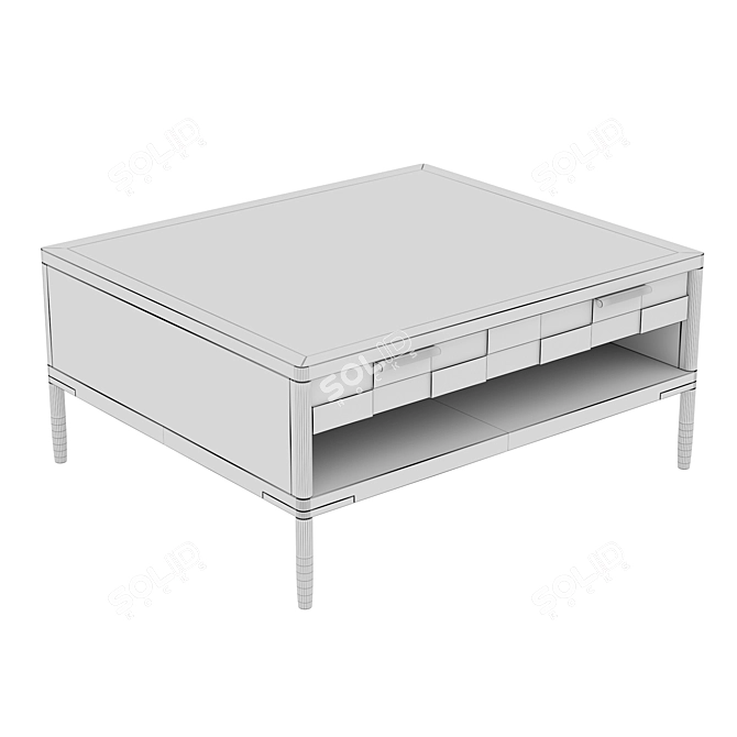 Textures Coffee Table with Drawers 3D model image 5