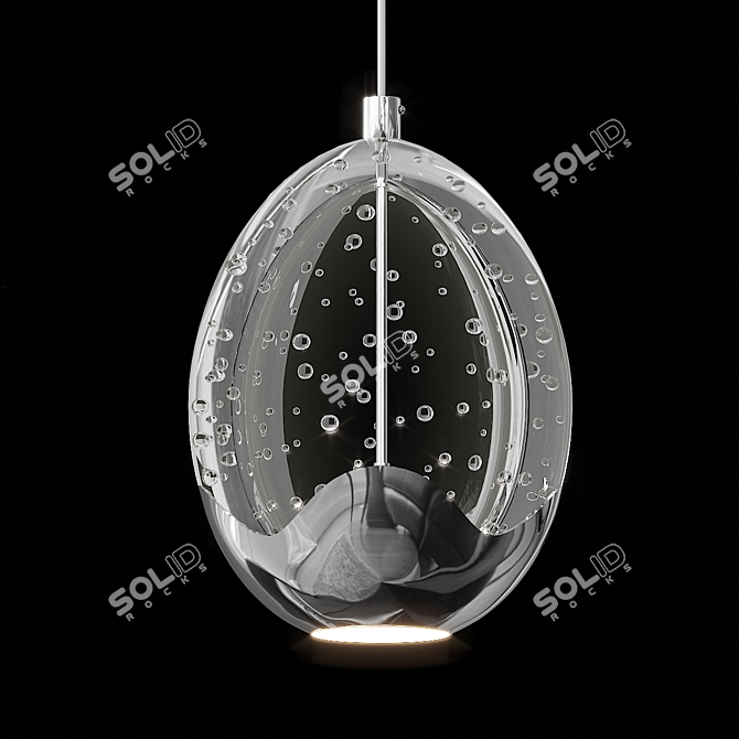 Glass Droplet Pendant Light 3D model image 1