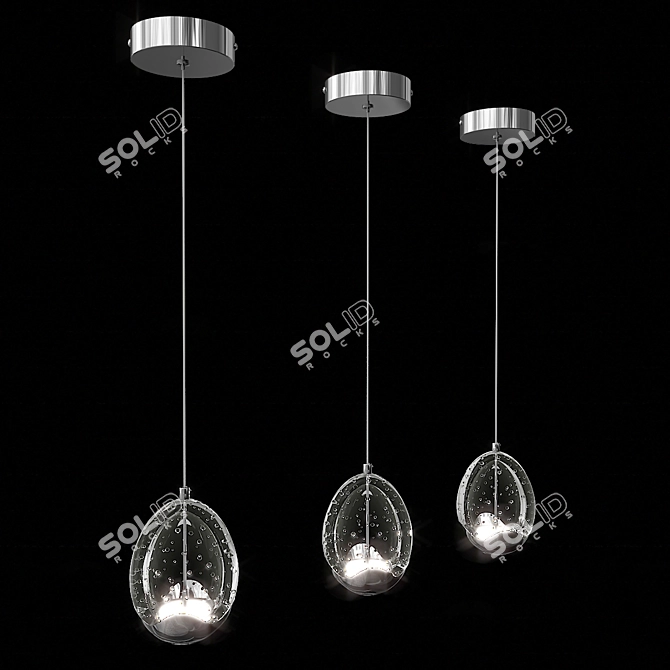 Glass Droplet Pendant Light 3D model image 2