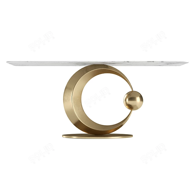 Modern White Dining Table Set 3D model image 2