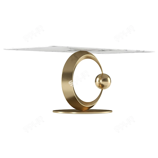 Modern White Dining Table Set 3D model image 4