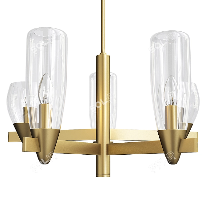Modern Houston 5-Lamp Fixture 3D model image 1